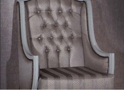 Classic Armchair Luxury Designer Grey Fabric Single Seater Upholstered Armchair New Furniture